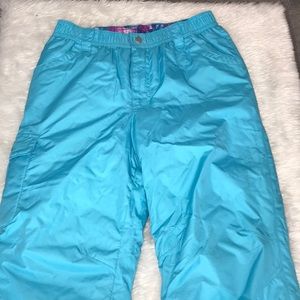 Teal/blue snow pants